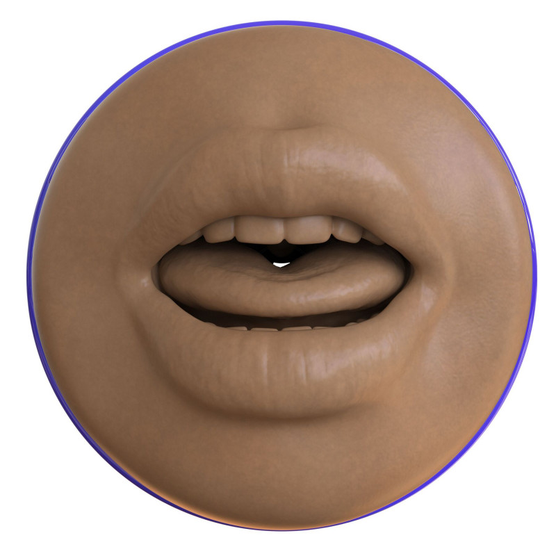 Мастурбатор Fleshlight Boost Blow Medium Dark Flesh Turbo Tech - детальний вид збоку, що показує контури та текстуру