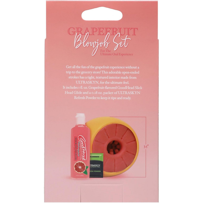 Набір для орального сексу Doc Johnson GoodHead Grapefruit (жовтий) у контексті використання