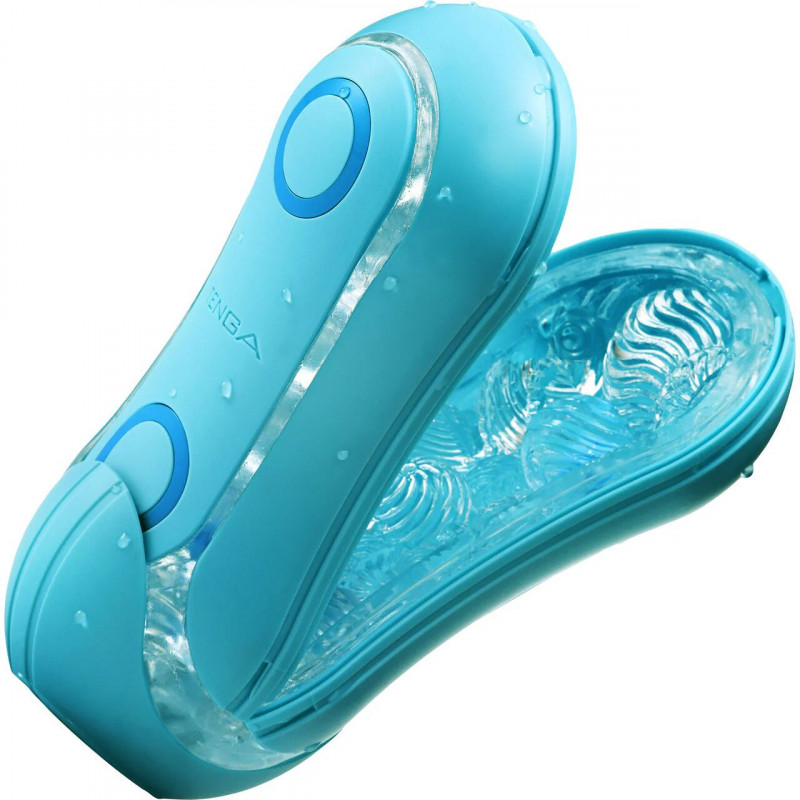 Tenga Flip Orb Ocean Blue - мастурбатор, вид сбоку, показывающий его эргономичную форму
