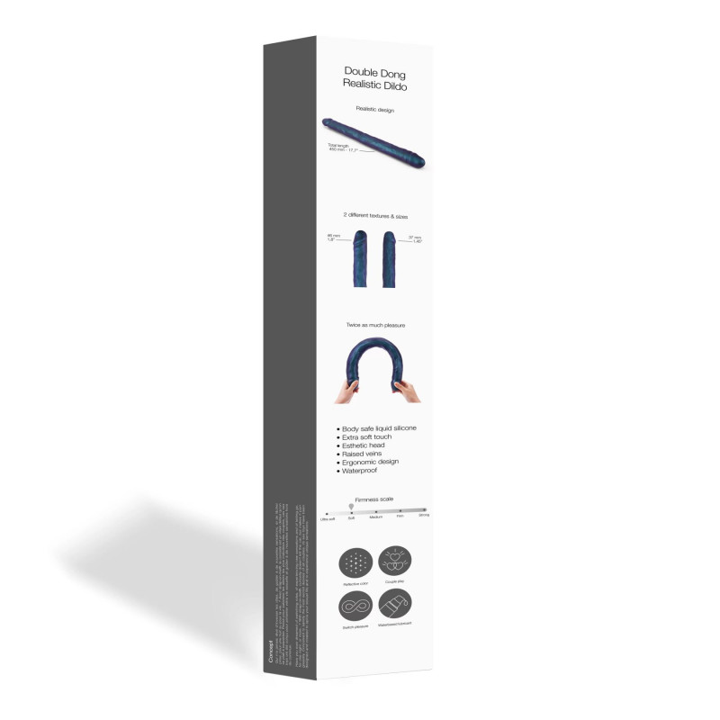 Текстура фалоімітатора Strap-On-Me DOUBLE DONG SNAKY METALLIC COLOR