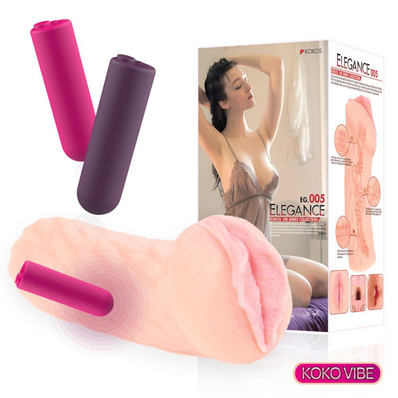 Мастурбатор Kokos Elegance 005 з вібрацією - загальний вигляд з деталями
