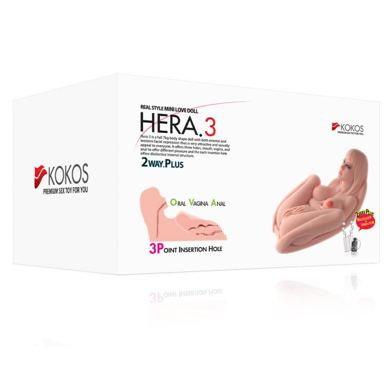 Мастурбатор Kokos Hera 3 2WayPlus - реалістичний вигляд, кольорова гама