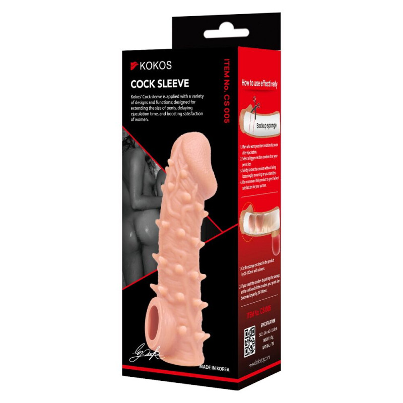 Насадка на член Kokos Cock Sleeve CS 005 L - вид збоку, що демонструє гнучкість