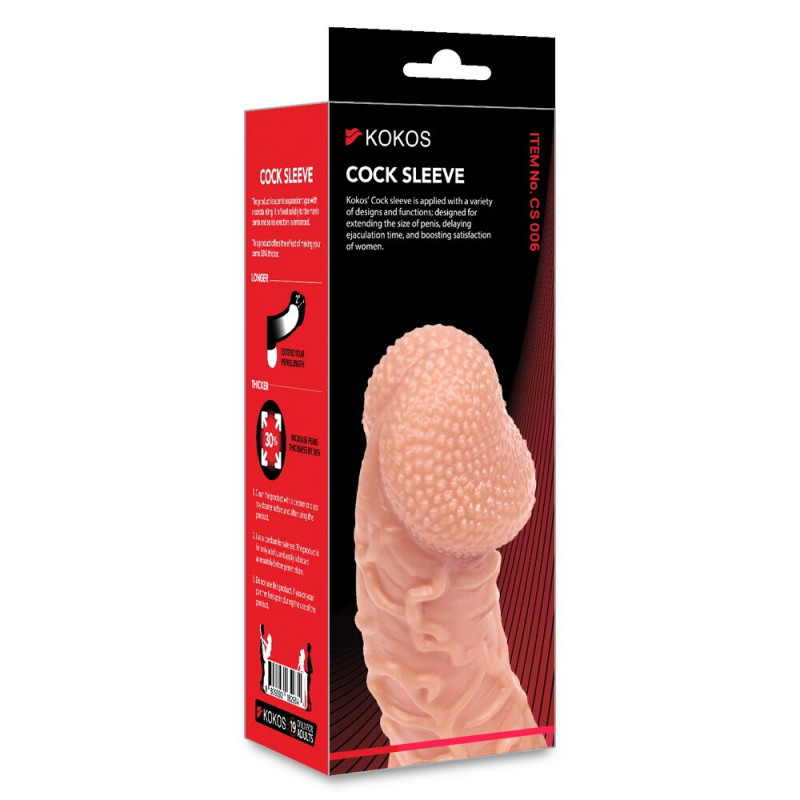 Насадка Kokos Cock Sleeve CS 006 L - крупний план матеріалу, еластична силіконова поверхня