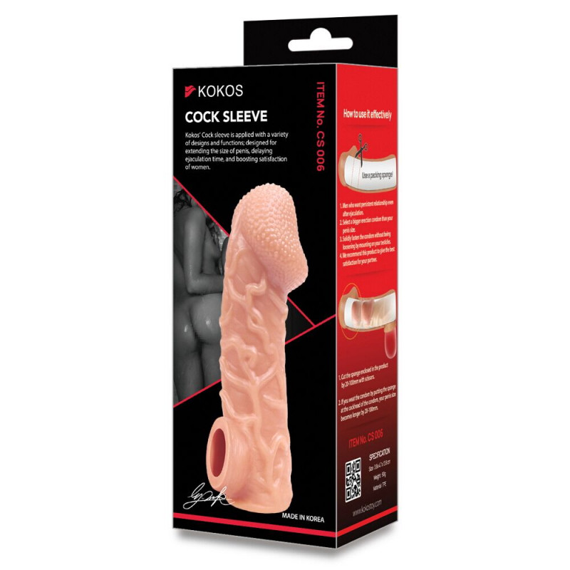 Насадка Kokos Cock Sleeve CS 006 L - демонстрація гнучкості та еластичності