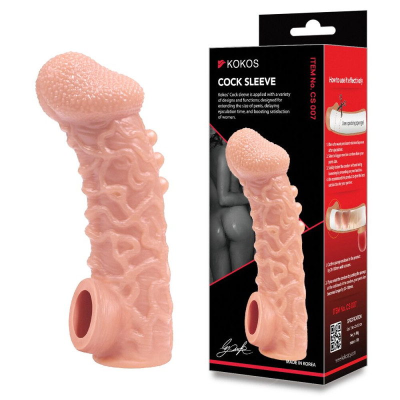 Насадка для пеніса Kokos Cock Sleeve CS 007, Розмір L - детальний вигляд текстури