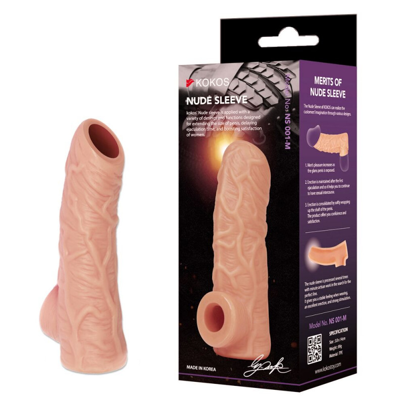 Текстура насадки на член Kokos Nude Sleeve NS 001 M - м'яка та приємна на дотик
