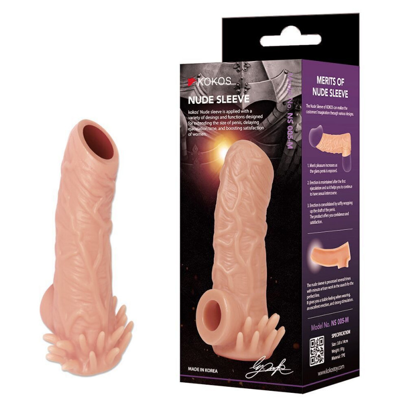 Насадка на член Kokos Nude Sleeve NS 005 L, вигляд збоку