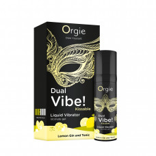 Рідкий вібратор Orgie Dual Vibe! Lemon Gin And Tonic Kissable Liquid Vibrator, 15 мл — Keks-Hub
