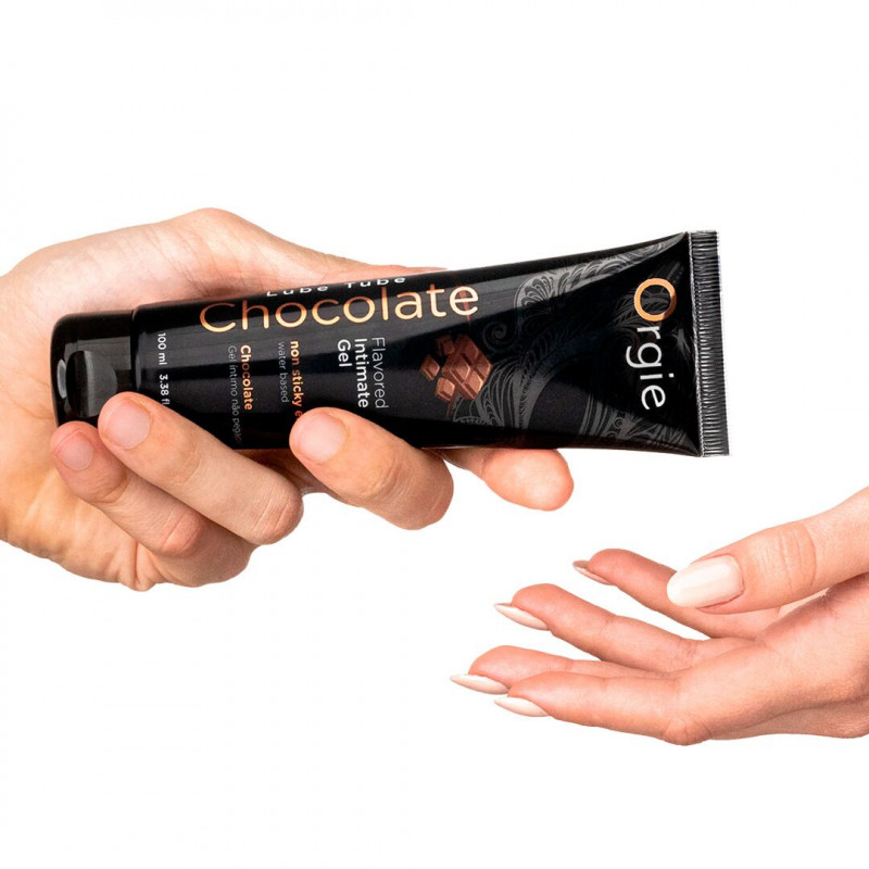 Лубрикант Orgie Lube Tube Chocolate 100 мл, вид збоку, деталі