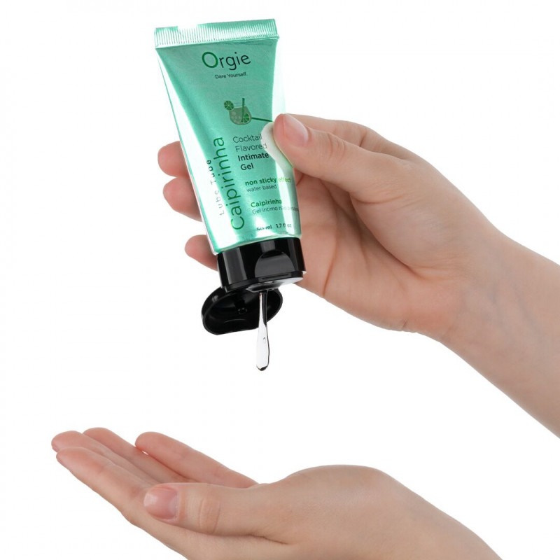 Вигляд збоку на упаковку лубриканта Orgie Lube Tube Cocktail Caipirinha 50 мл