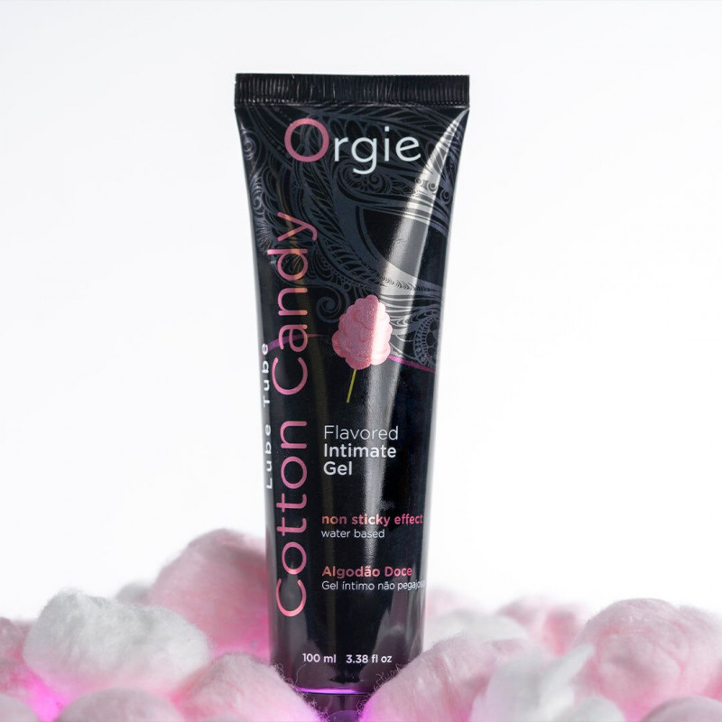 Лубрикант Orgie Lube Tube Cotton Candy, деталі застосування, смак солодкої вати.