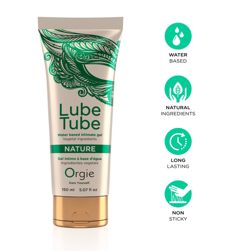 Упаковка лубриканту Orgie Lube Tube Nature 150 мл, деталі дизайну