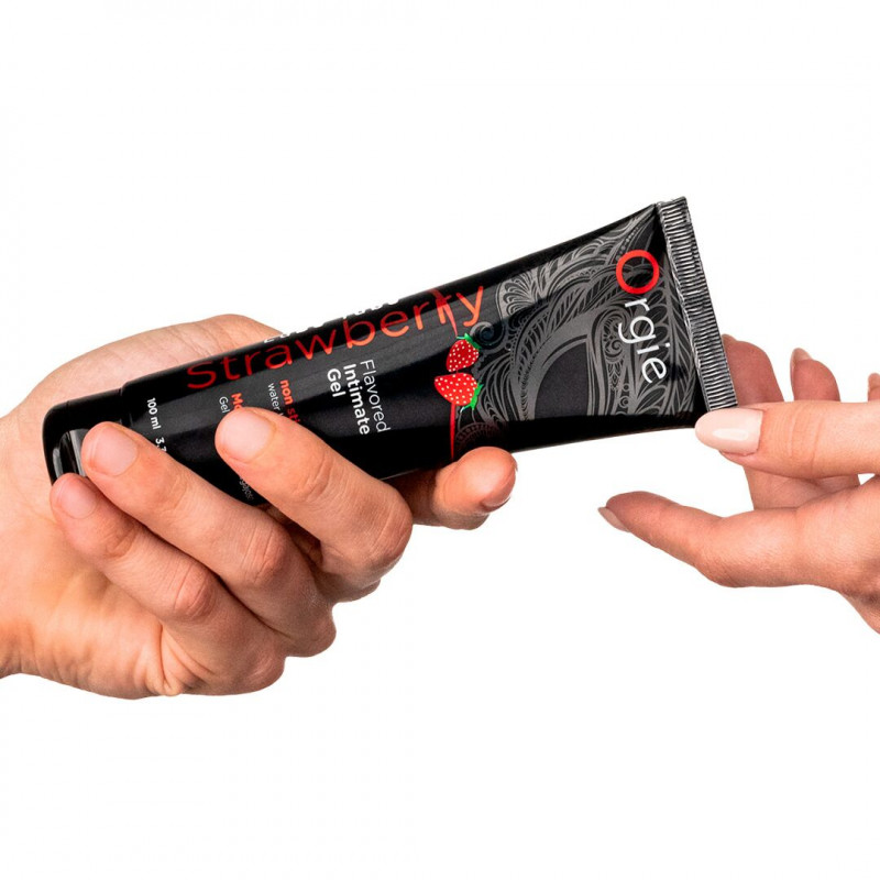 Лубрикант Orgie Lube Tube Strawberry 100 мл, вид збоку, упаковка