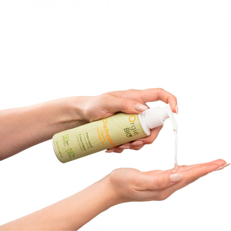 Лубрикант Orgie Bio Chamomile Organic Intimate Gel 100 мл - детальний вигляд упаковки збоку, етикетка з інформацією