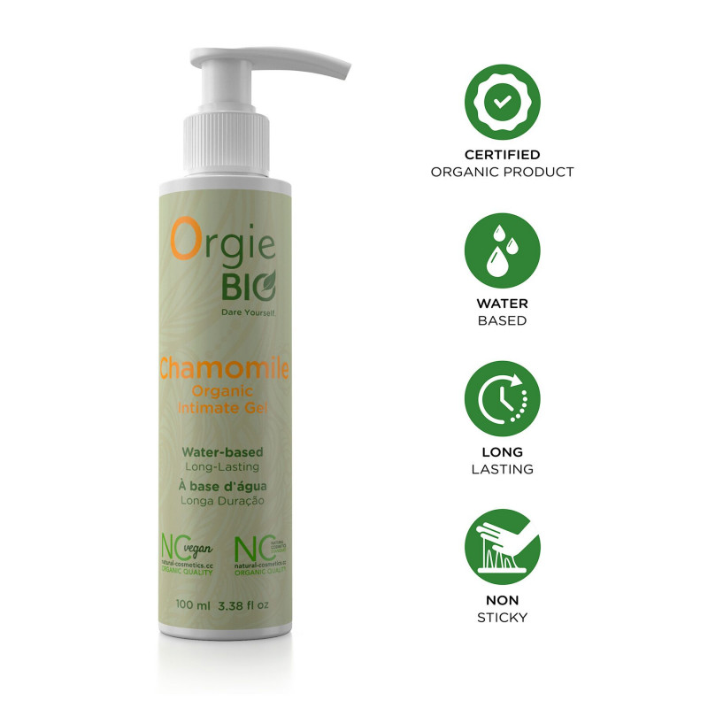 Лубрикант Orgie Bio Chamomile Organic Intimate Gel 100 мл - демонстрація текстури гелю, його консистенція