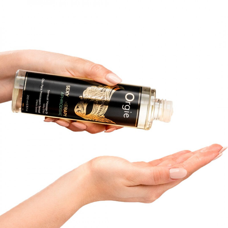 Флакон масажної олії Orgie Sexy Therapy Aphrodisiac гібридної 200 мл збоку - елегантний дизайн