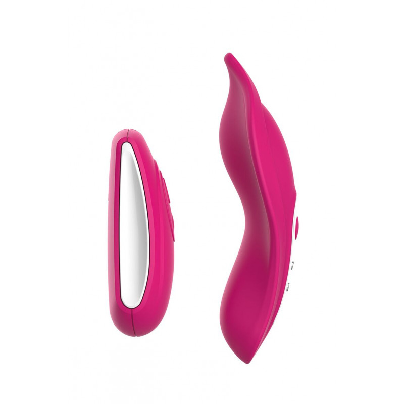 Упаковка вібратора у трусики Liebe Panty Vibe Recargable Cerise, яка містить вібратор, бездротовий пульт та інструкцію.