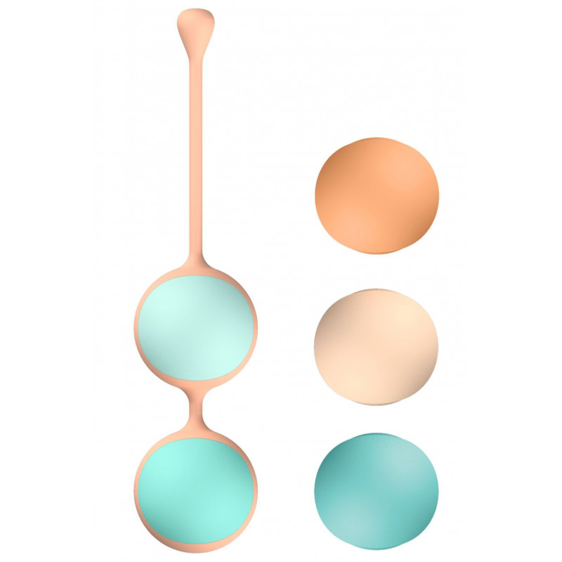 Упаковка набору вагінальних кульок Liebe Kewos Peach/Mint - стильне оформлення бренду Liebe