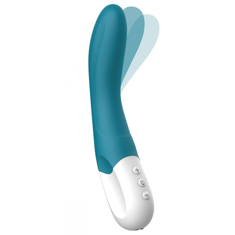 Вібратор точки G Liebe Bend It Rechargeable Ocean Blue: детальний вигляд збоку, що демонструє вигнуту форму