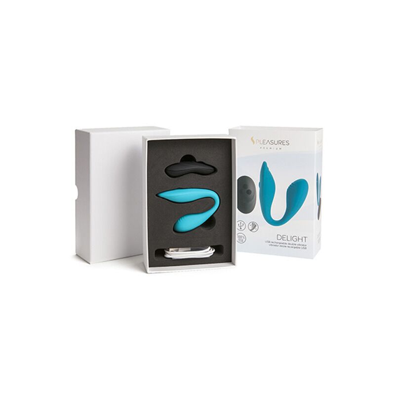 Упаковка подвійного вібратора S Pleasures Premium Delight бірюзового: елегантний дизайн бренду S Pleasures