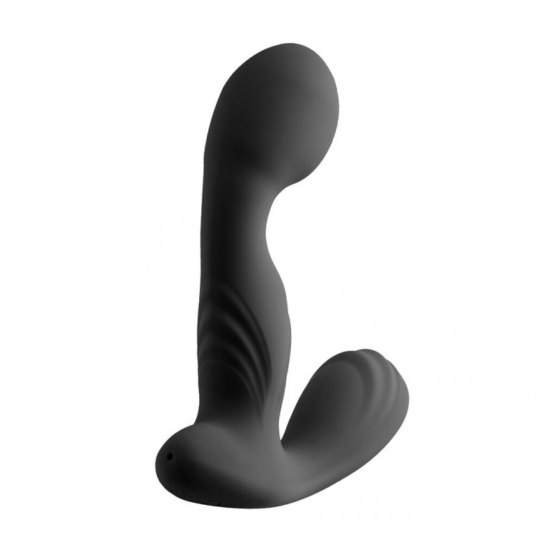 Вібромасажер простати S Pleasures Premium FUZZY чорний: детальний вигляд збоку, демонстрація рельєфу