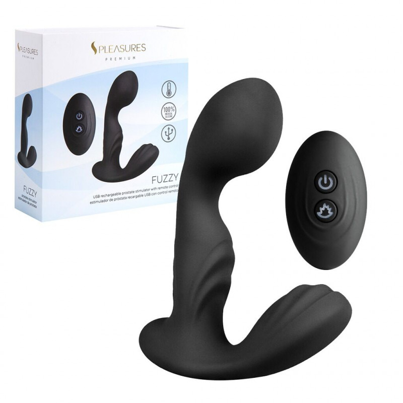 Текстура вібромасажера простати S Pleasures Premium FUZZY чорний: м'який силікон та рельєфні деталі