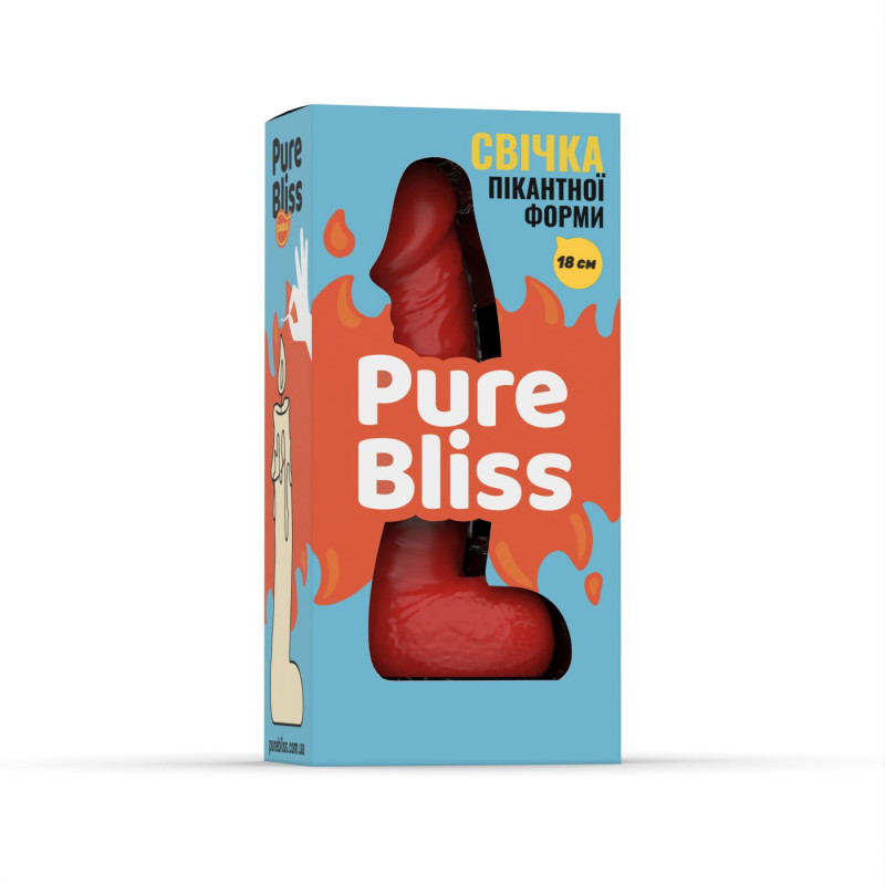 Червона свічка Pure Bliss BIG Red 18 см - крупний план упаковки