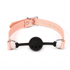 Кляп-кулька Liebe Seele Dark Candy Pink Ball Gag, силіконовий, повітропроникний, діаметр 4,3 см — Keks-Hub