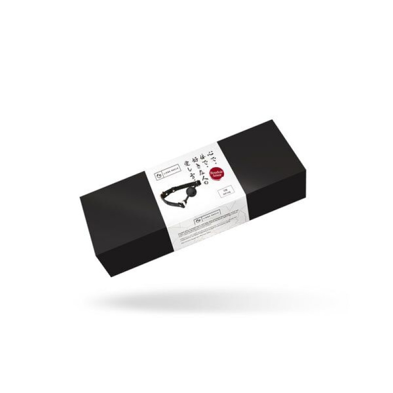 Кляп Liebe Seele Boudoir Amor Ball Gag, чорний силіконовий, вид збоку, демонстрація форми