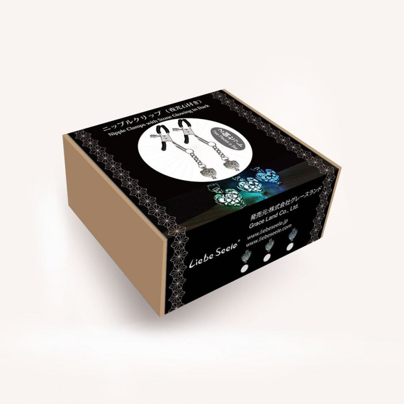 Затискачі для сосків Liebe Seele Glow-in-dark Light Blue – текстура матеріалу, гладка поверхня