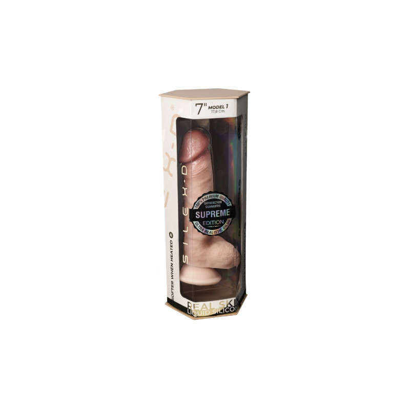 Фалоімітатор SILEXD Johnny Premium Real Skin Flesh, повний вигляд, деталізація