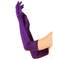 Длинные атласные перчатки Leg Avenue Extra Long Satin Gloves, фиолетовые, One Size