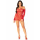 Червона міні-сукня Leg Avenue Seamless Off The Shoulder One Size – загальний вигляд у всій красі