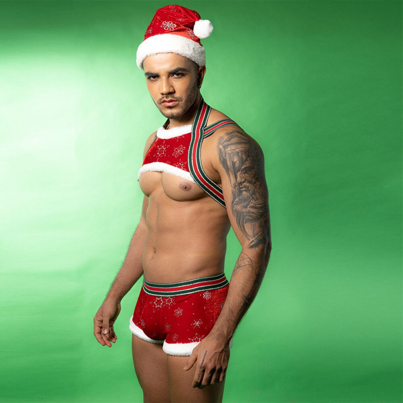 Чоловічий еротичний новорічний костюм JSY 9133 One Size: текстура тканини