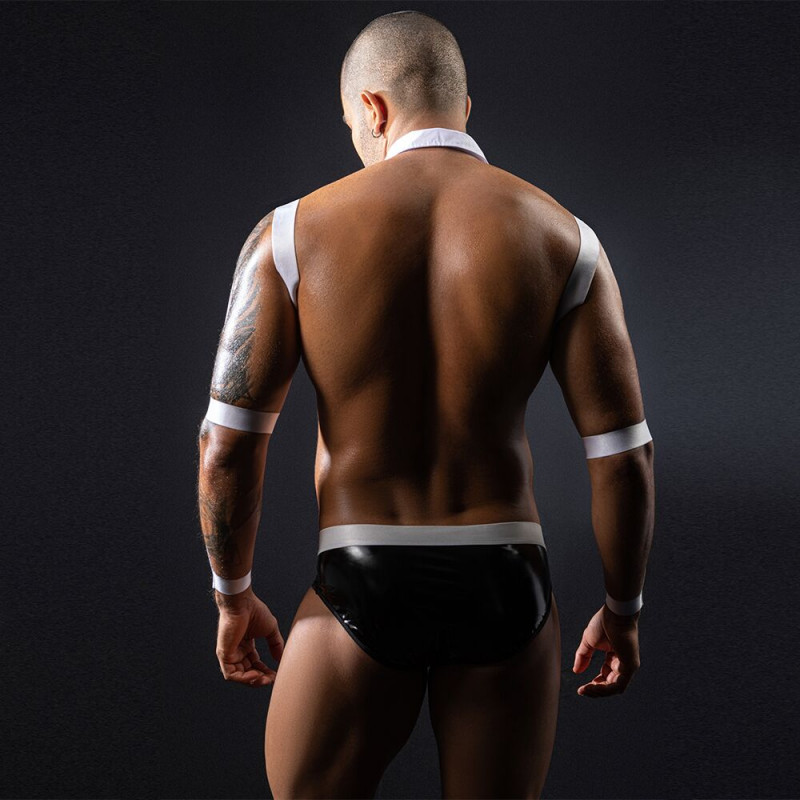 Мужской эротический костюм официанта JSY 9139, спина, детали