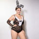 Текстура плюшу еротичного костюма зайчика JSY P61101 Plus Size: м'який, приємний на дотик матеріал, що забезпечує комфорт