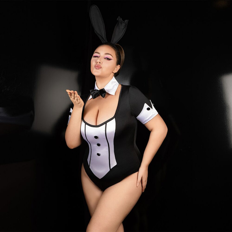 Еротичний костюм зайчика JSY P61102 Plus Size: текстура тканини, оксамитовий ефект