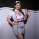 Еротичний костюм медсестри JSY P61115 Plus Size: вигляд збоку, що підкреслює фігуру
