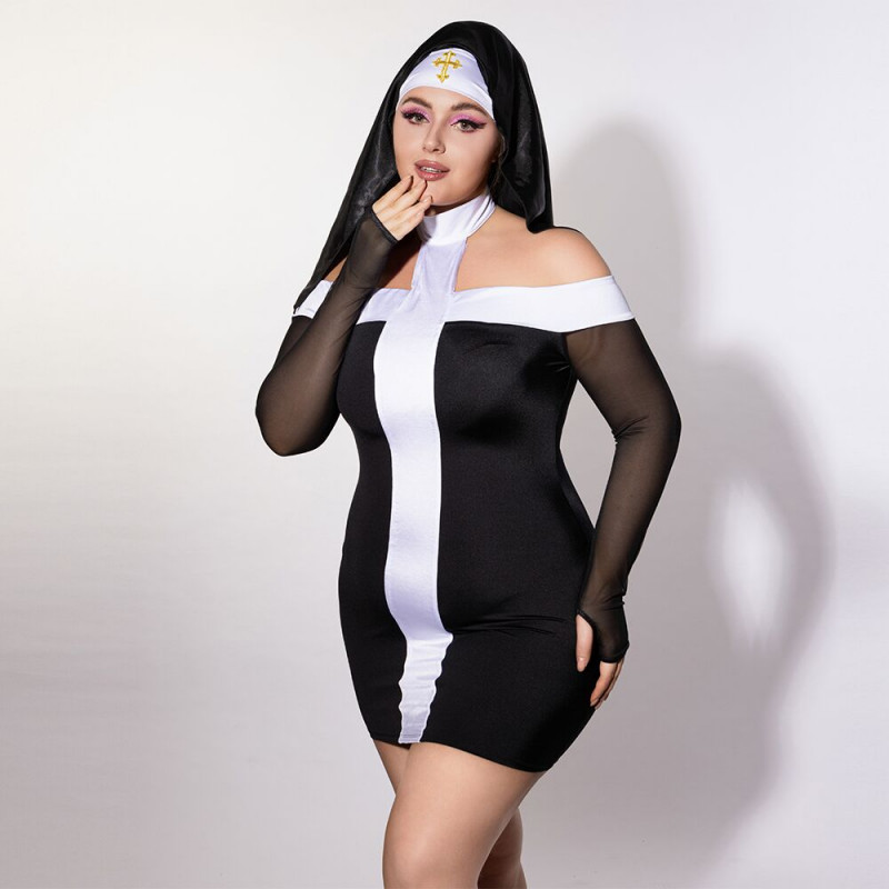 Еротичний костюм монашки JSY P61130 Plus Size: упаковка товару, щільний пакет для збереження конфіденційності.