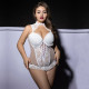 Корсет JSY P61132 White Plus Size: витончений вид збоку, що підкреслює лінію талії та грудей