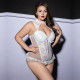 Корсет JSY P61132 White Plus Size: вид ззаду з регульованою шнурівкою для ідеальної посадки