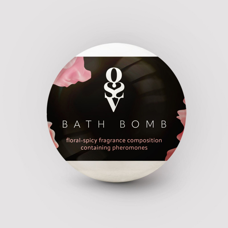 Бомбочка для ванни Obsessive Floral - Spicy з феромонами, вид збоку, демонструє текстуру та насичений колір
