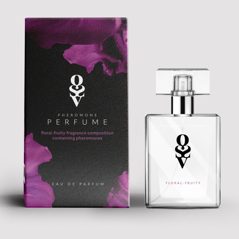 Детальний вигляд флакона парфумів Obsessive Perfume Floral – Fruity 30 мл з феромонами, упаковка