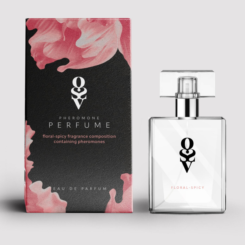 Парфуми з феромонами Obsessive Perfume Floral – Spicy 30 мл, вид збоку на флакон