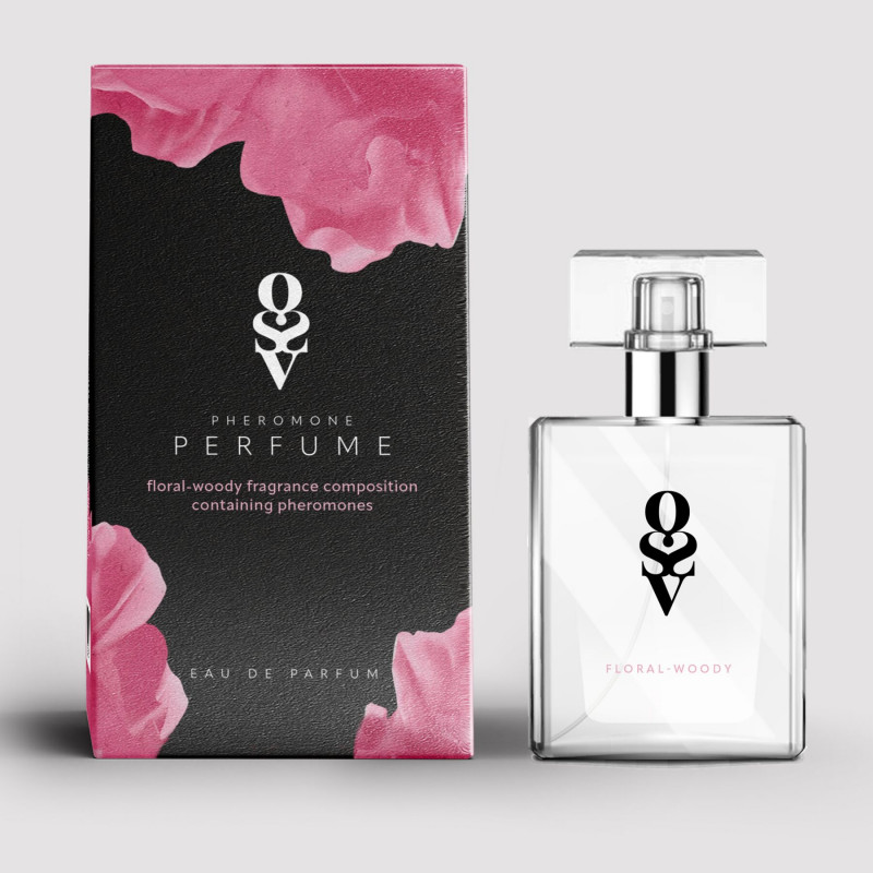 Парфуми з феромонами Obsessive Perfume Floral - Woody 30 мл, флакон збоку, демонструє його витончені форми