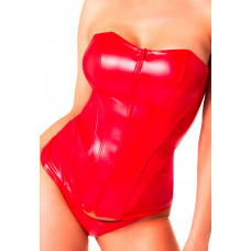 Корсет Noir Handmade F355 Red powerwetlook corset - L