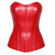 Текстура червоного корсета Noir Handmade F355 Red powerwetlook corset - 3XL, блискучий матеріал
