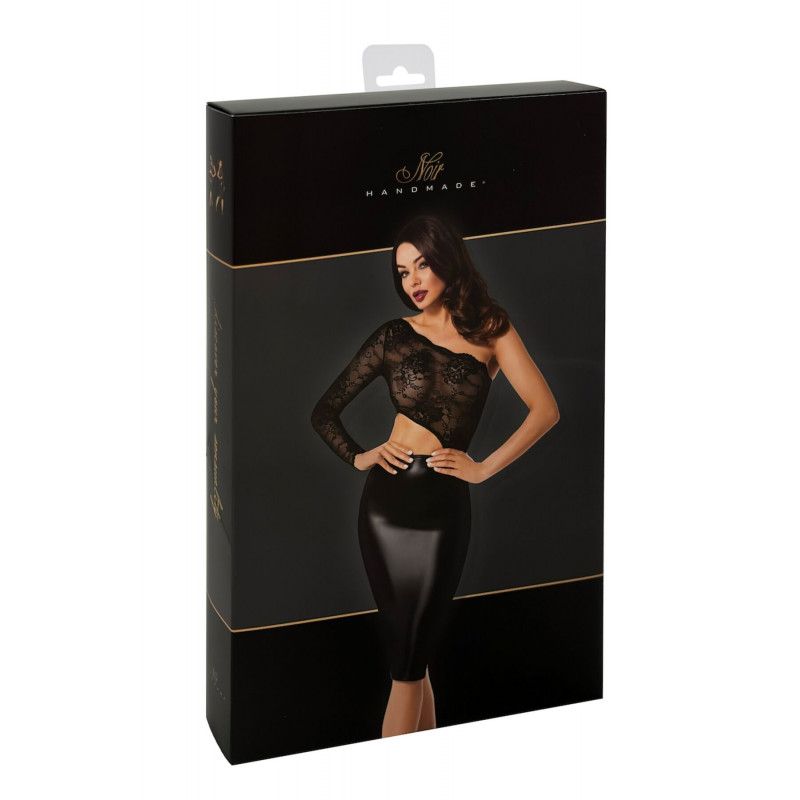 Упаковка платья Noir Handmade F339, черное, асимметричное, размер XXL