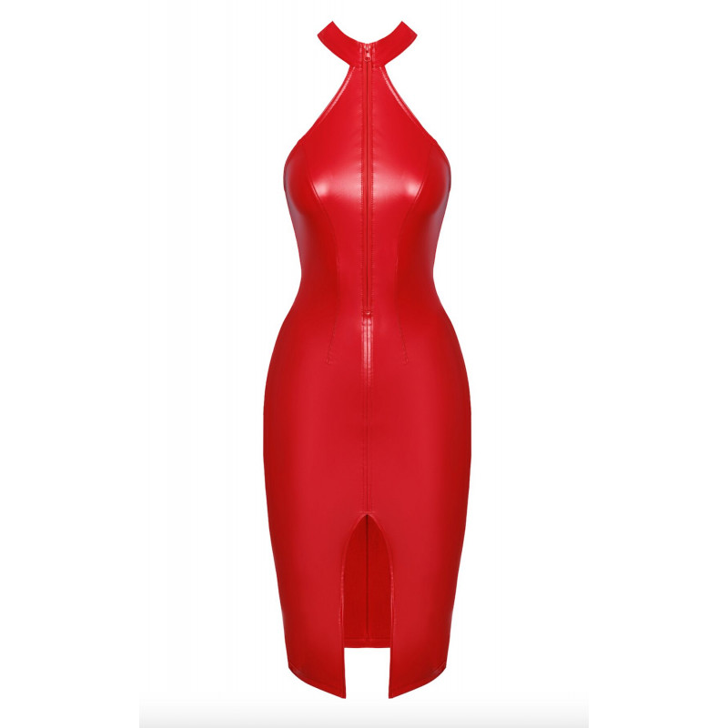 Сукня Noir Handmade F354 Red powerwetlook dress XL – демонстрація блиску та кольору